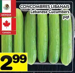 Supermarché PA CONCOMBRES LIBANAIS | Lebanese Cucumbers offer
