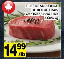 Supermarché PA FILET DE SURLONGE DE BOEUF FRAIS | Fresh Beef Sirloin Fillet offer
