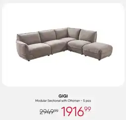 Meubles RD GIGI Modular Sectional with Ottoman-5 pcs offer