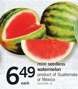 Loblaws Mini seedless watermelon offer