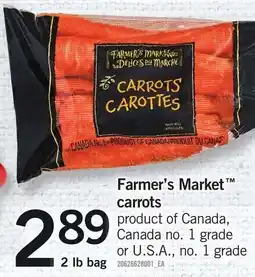 Loblaws Farmer's Market carrots offer