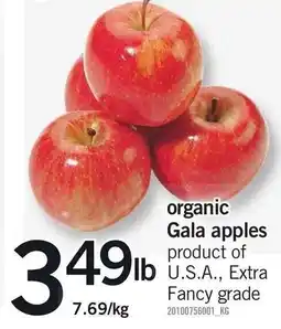 Loblaws Organic gala apples offer