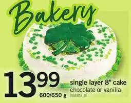 Loblaws Single layer cake chocolate or vanilla offer