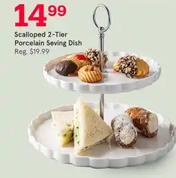 Kitchen Stuff Plus Scalloped 2-Tier Porcelain Seving Dish offer