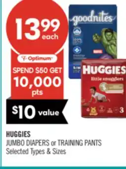 Shoppers Drug Mart HUGGIES JUMBO DIAPERS or TRAINING PANTS offer