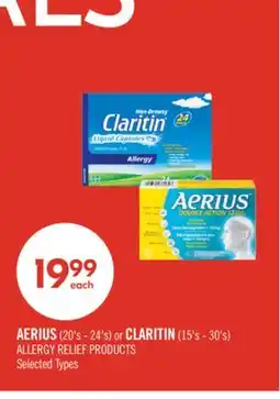 Shoppers Drug Mart AERIUS 20's - 24's or CLARITIN 15's - 30's ALLERGY RELIEF offer