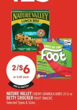 Shoppers Drug Mart NATURE VALLEY CHEWY GRANOLA BARS (5's) or BETTY CROCKER FRUIT SNACKS offer