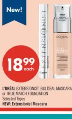 Shoppers Drug Mart L'ORÉAL EXTENSIONIST, BIG DEAL MASCARA or TRUE MATCH FOUNDATION offer