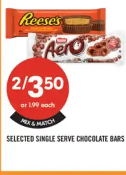 Shoppers Drug Mart SELECTED SINGLE SERVE CHOCOLATE BARS offer