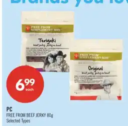 Shoppers Drug Mart PC FREE FROM BEEF JERKY offer