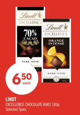 Shoppers Drug Mart LINDT EXCELLENCE CHOCOLATE BARS offer
