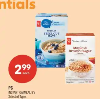 Shoppers Drug Mart PC INSTANT OATMEAL 8's offer