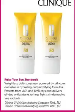 Shoppers Drug Mart Clinique UV Solutions Mattifying Sunscreen offer
