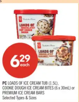 Shoppers Drug Mart PC LOADS OF ICE CREAM TUB (1.5L), COOKIE DOUGH ICE CREAM BITES (6 x 30mL) or PREMIUM ICE CREAM BARS offer