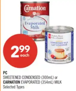 Shoppers Drug Mart PC SWEETENED CONDENSED (300mL) or CARNATION EVAPORATED (354mL) MILK offer