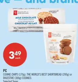 Shoppers Drug Mart PC COOKIE CHIPS (170g), THE WORLD'S BEST SHORTBREAD (200g) or DIGESTIVE (300g) COOKIES offer
