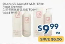 Oceans Fresh Food Market Shushu UU Goat Milk Multi-Effect Repair Shampoo offer