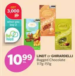 Rexall LINDT or GHIRARDELLI Bagged Chocolate offer