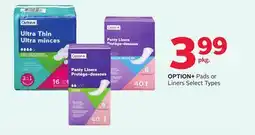 Rexall OPTION + Pads or Liners offer