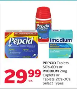 Rexall PEPCID Tablets 50' s-60' s or IMODIUM 2mg Caplets or Tablets 20' s-36' s offer