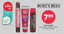 Rexall BURT'S BEES Lip Shimmer, Squeezy Tubes or Tinted Lip Balm offer
