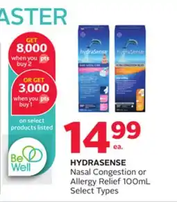 Rexall HYDRASENSE Nasal Congestion or Allergy Relief offer
