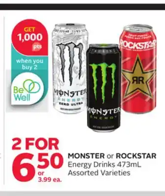 Rexall MONSTER or ROCKSTAR Energy Drinks offer