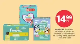 Rexall PAMPERS Splashers, Swaddlers, Cruisers or Easy Ups Jumbo Diapers or Training Pants offer