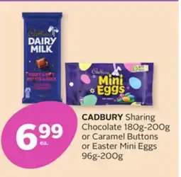 Rexall CADBURY Sharing Chocolate 180g-200g or Caramel Buttons or Easter Mini Eggs 96g-200g offer