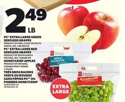 Independent City Market PC EXTRA LARGE GREEN SEEDLESS GRAPES OR PC EXTRA LARGE RED SEEDLESS GRAPES OR HONEYCRISP APPLES offer