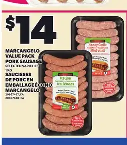 Independent City Market MARCANGELO VALUE PACK PORK SAUSAGE offer