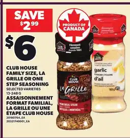 Independent City Market CLUB HOUSE FAMILY SIZE, LA GRILLE OR ONE STEP SEASONING offer