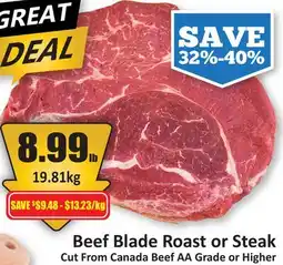 Starsky Beef Blade Roast or Steak offer