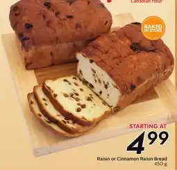 Sobeys Raisin or Cinnamon Raisin Bread offer