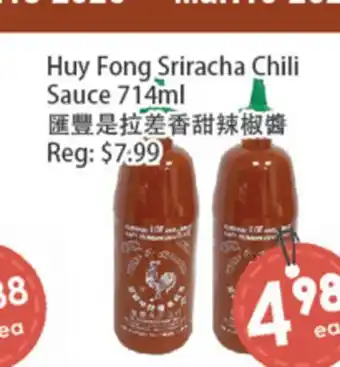 Fresh Palace Supermarket Huy Fong Sriracha Chili Sauce offer