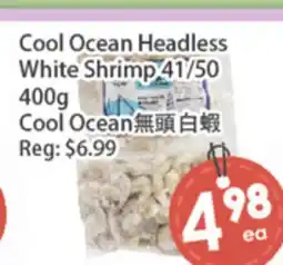 Fresh Palace Supermarket Cool Ocean Headless White Shrimp 41/50 offer