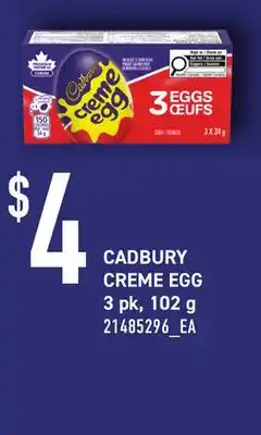 Loblaws CADBURY CREME EGG 3 PK, 102 G offer