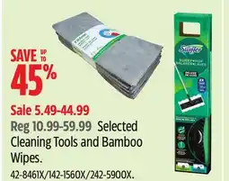 Canadian Tire Swiffer Selected Cleaning Tools and Bamboo Wipes offer