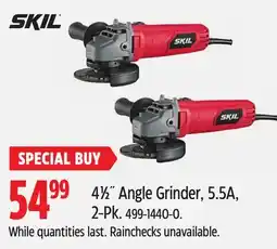 Canadian Tire SKIL 4 1⁄2˝ Angle Grinder, 5.5A, 2-Pk offer