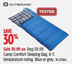 Canadian Tire Outbound Camp Comfort Sleeping Bag offer