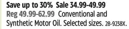 Canadian Tire Castrol Conventional and Synthetic Motor Oil offer