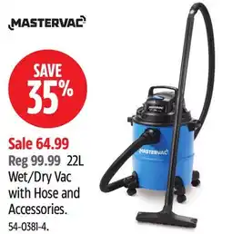 Canadian Tire MASTERVAC Wet/Dry Vac with Hose and Accessories offer