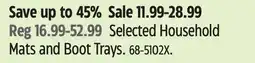 Canadian Tire For Living Selected Household Mats and Boot Trays offer