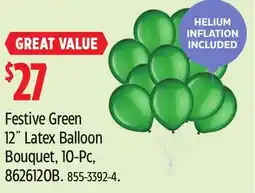 Canadian Tire Festive Green 12˝ Latex Balloon Bouquet offer