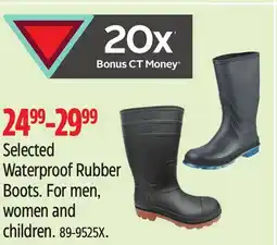 Canadian Tire Selected Waterproof Rubber Boots offer