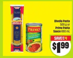 FreshCo Divella Pasta 500 g or Primo Pasta Sauce 680 mL offer