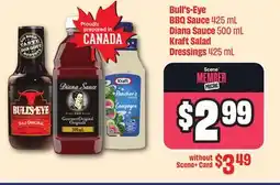FreshCo Bull's-Eye BBQ Sauce 425 mL, Diana Sauce 500 mL, Kraft Salad, Dressings offer