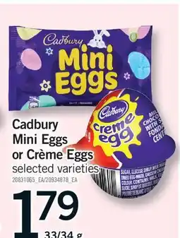 Fortinos CADBURY MINI EGGS OR CRÈME EGGS, 33/34 g offer