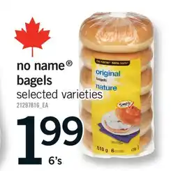 Fortinos NO NAME BAGELS, 6's offer