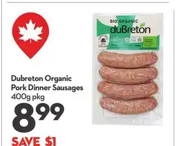 Longo's Organic Pork Dinner Sausages offer
